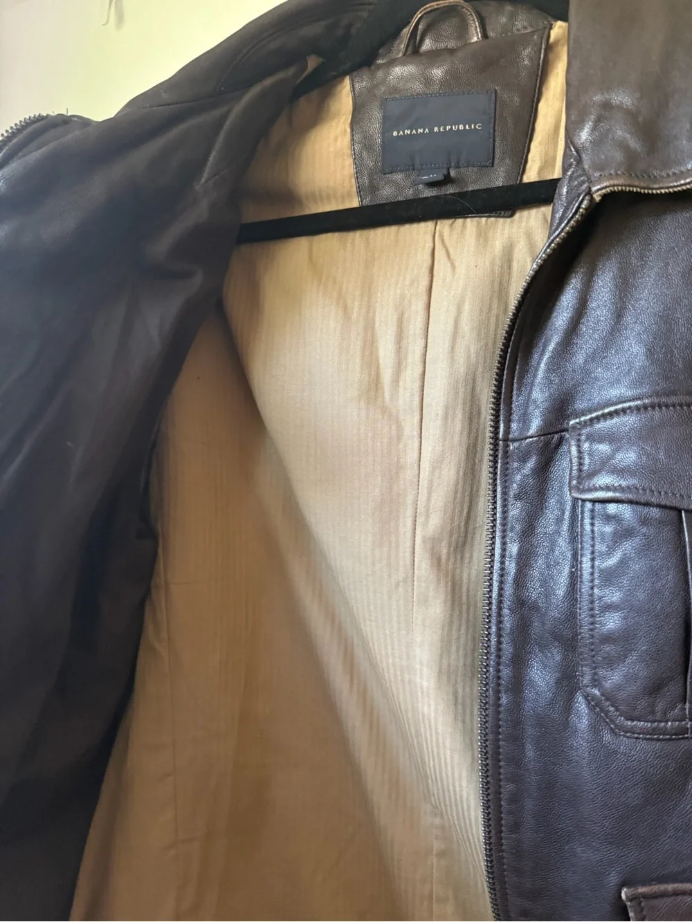 Banana Republic Dark Brown Leather Jacket size large